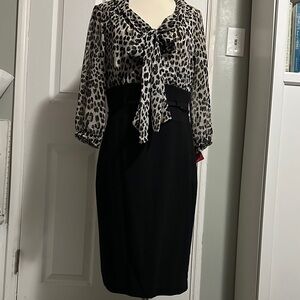 White House Black Market Animal Print Blouse dress